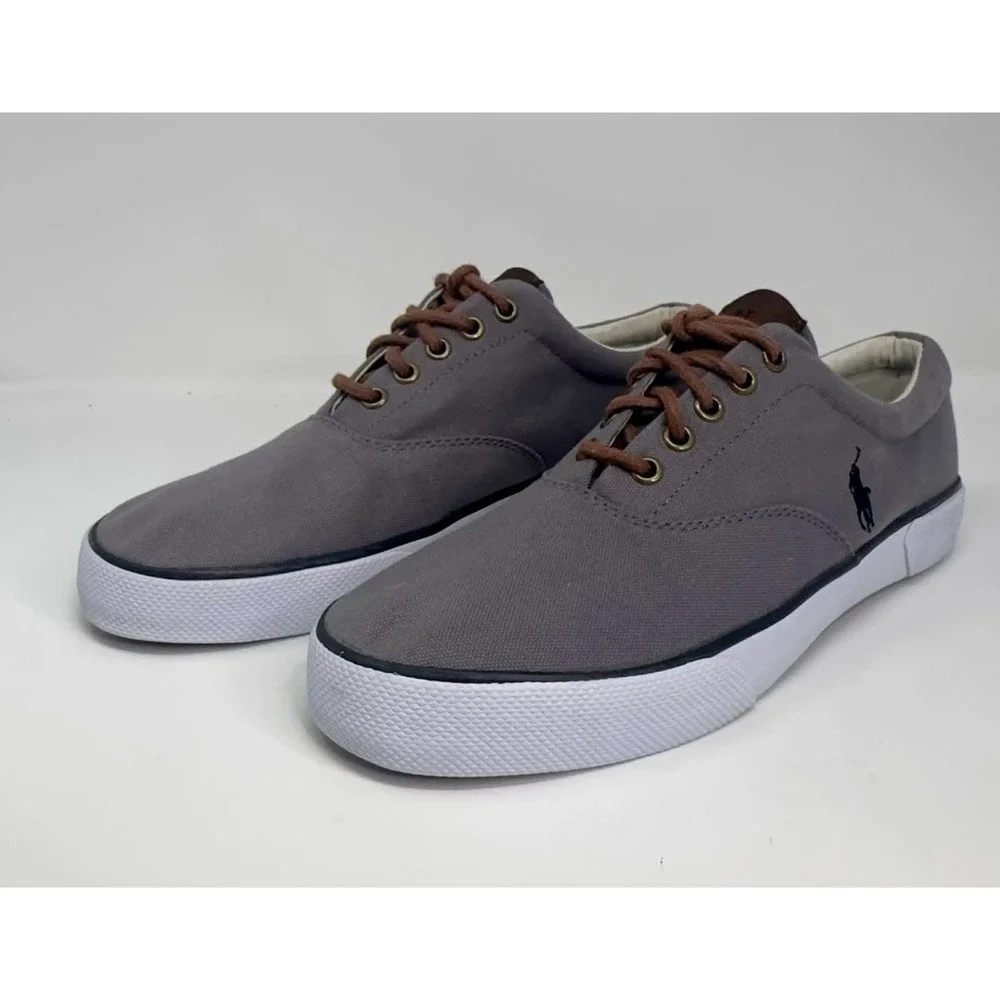 Polo Ralph Lauren Forestmont II Boat Shoe Sneaker Men's 9.5D Grey Blue Pony Prep
